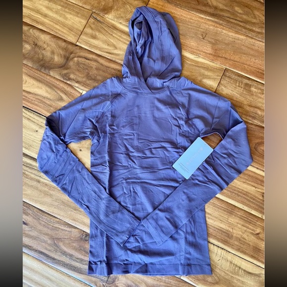 Athleta Momentum Seamless Athleisure Hoodie XS Dusty Purple NWT - Picture 2 of 4